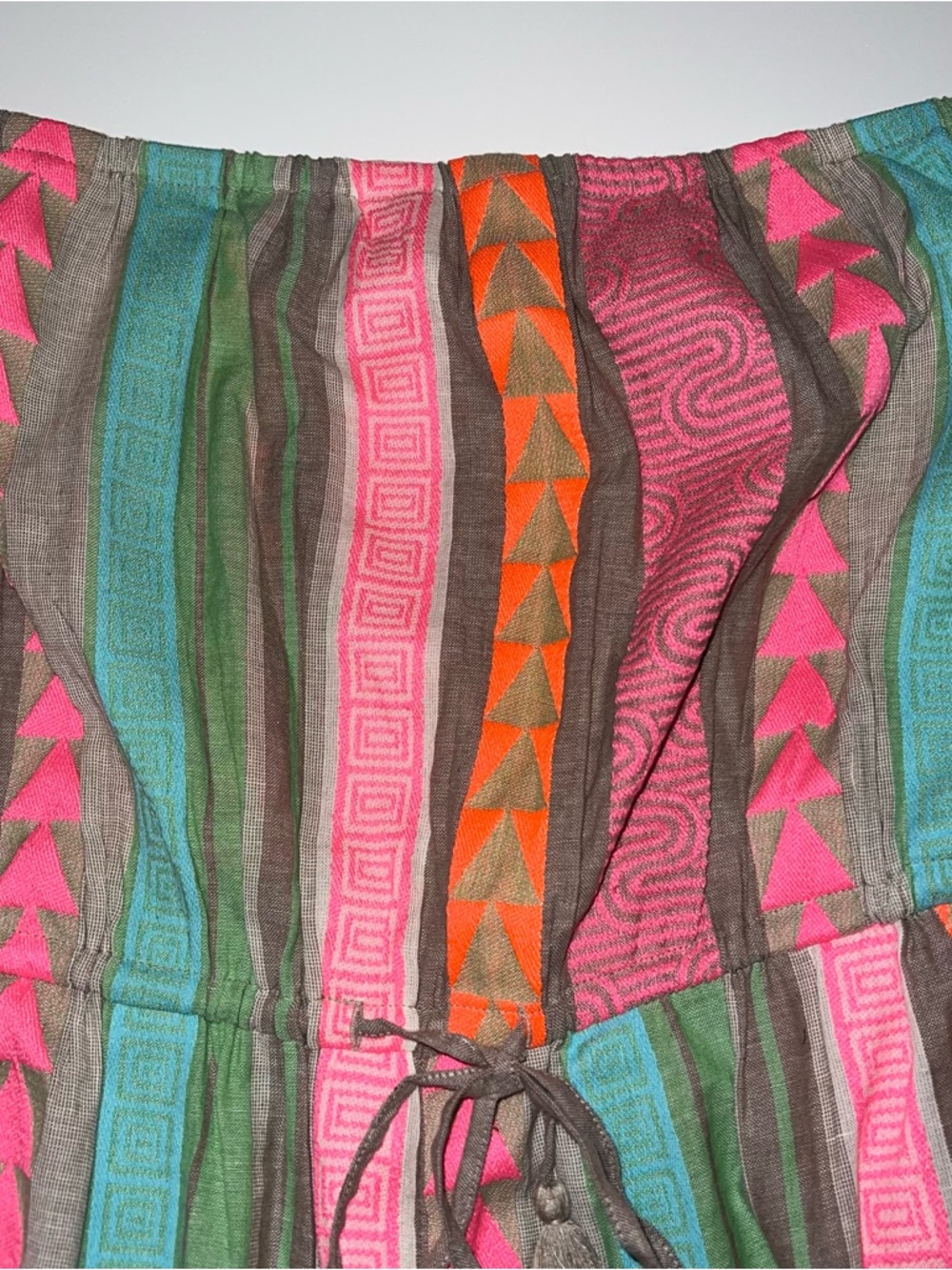 Elan Aztec Strapless Jumpsuit In Neon Multicolors NWT Sz L - Picture 3 of 13
